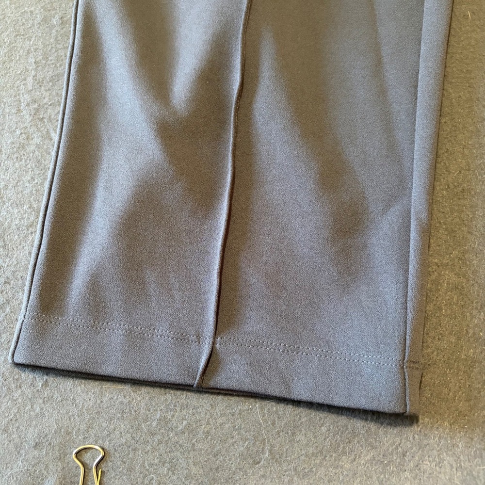 LOFT Pintuck Straight Leg Trousers Women XL Gray Pullon Stretch Fall Core Basic - Picture 8 of 8